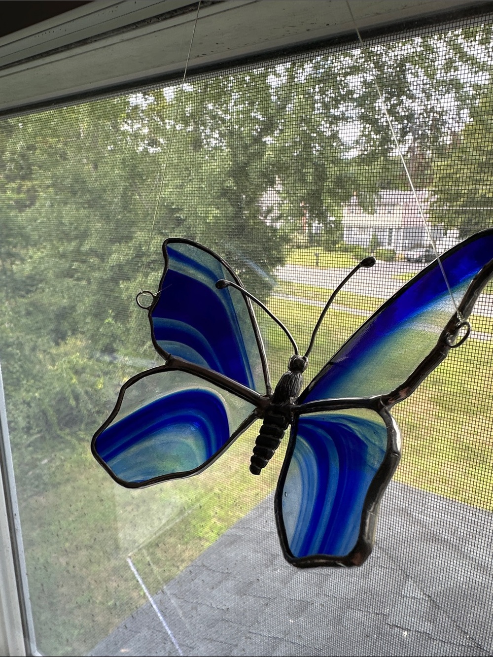 Blue Stained Glass Butterfly Glass art. 🦋🦋 - Picture 2 of 8